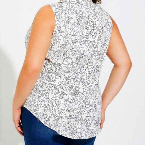 ❤️NWT VINTAGE TORRIID TOP MINNIE MICKEY MOUSE CHALLIS DISNEY SLEEVELESS BLOUSE - Picture 3 of 16